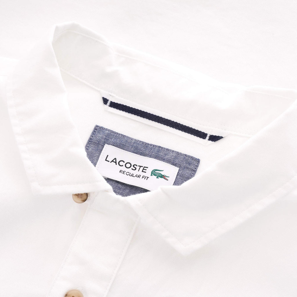 Lacoste Oxford Rugby Shirt - White & Navy