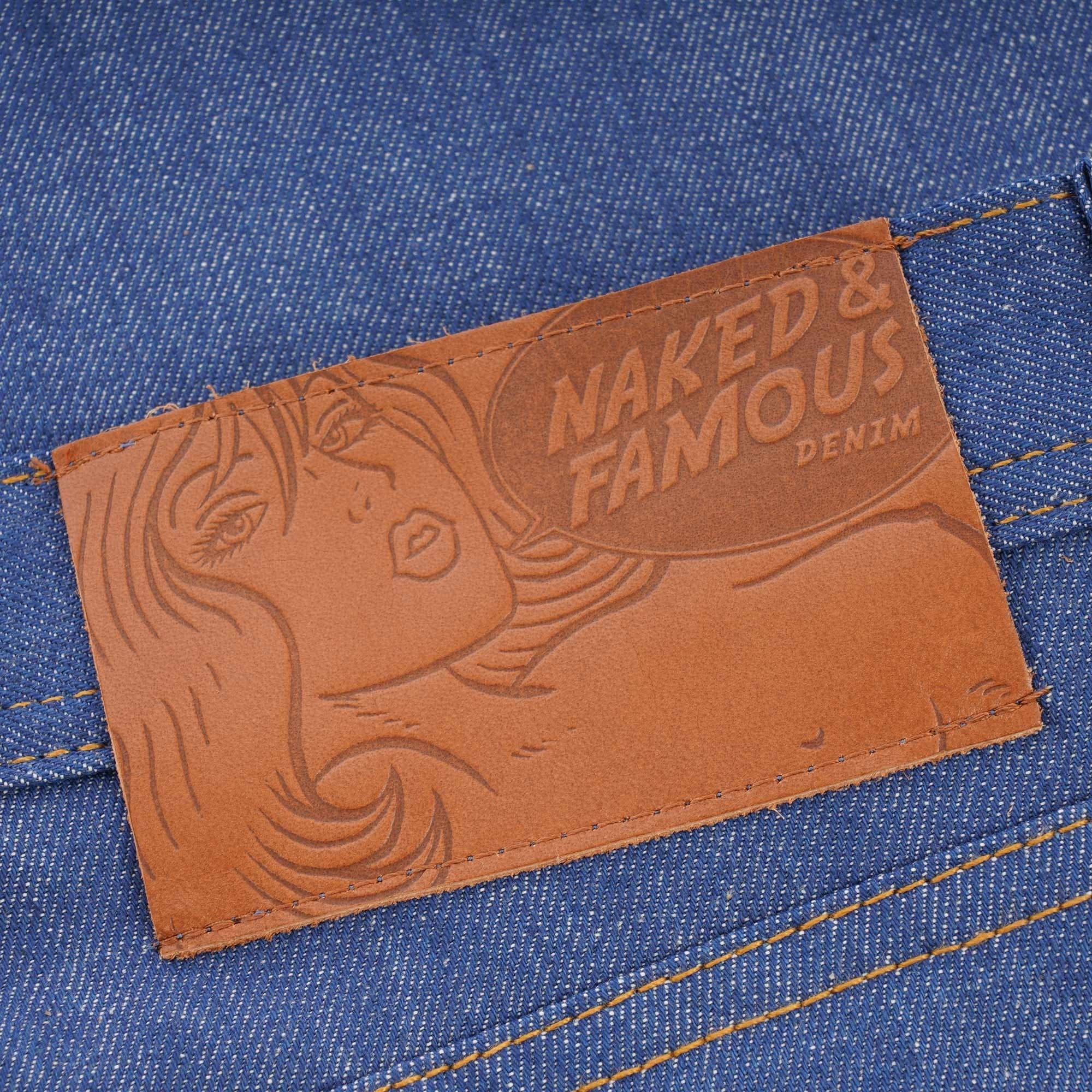 Naked and Famous Denim Weird Guy Clear Blue Selvedge Denim - Light Blue