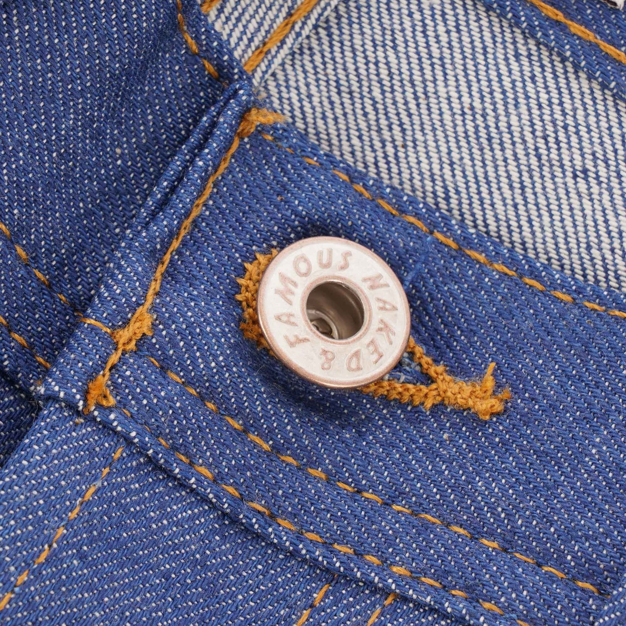 Naked and Famous Denim Weird Guy Clear Blue Selvedge Denim - Light Blue