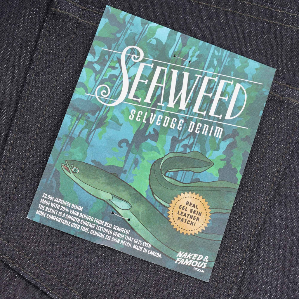 Naked and Famous Denim Weird Guy Seaweed Selvedge Denim - Deep Indigo