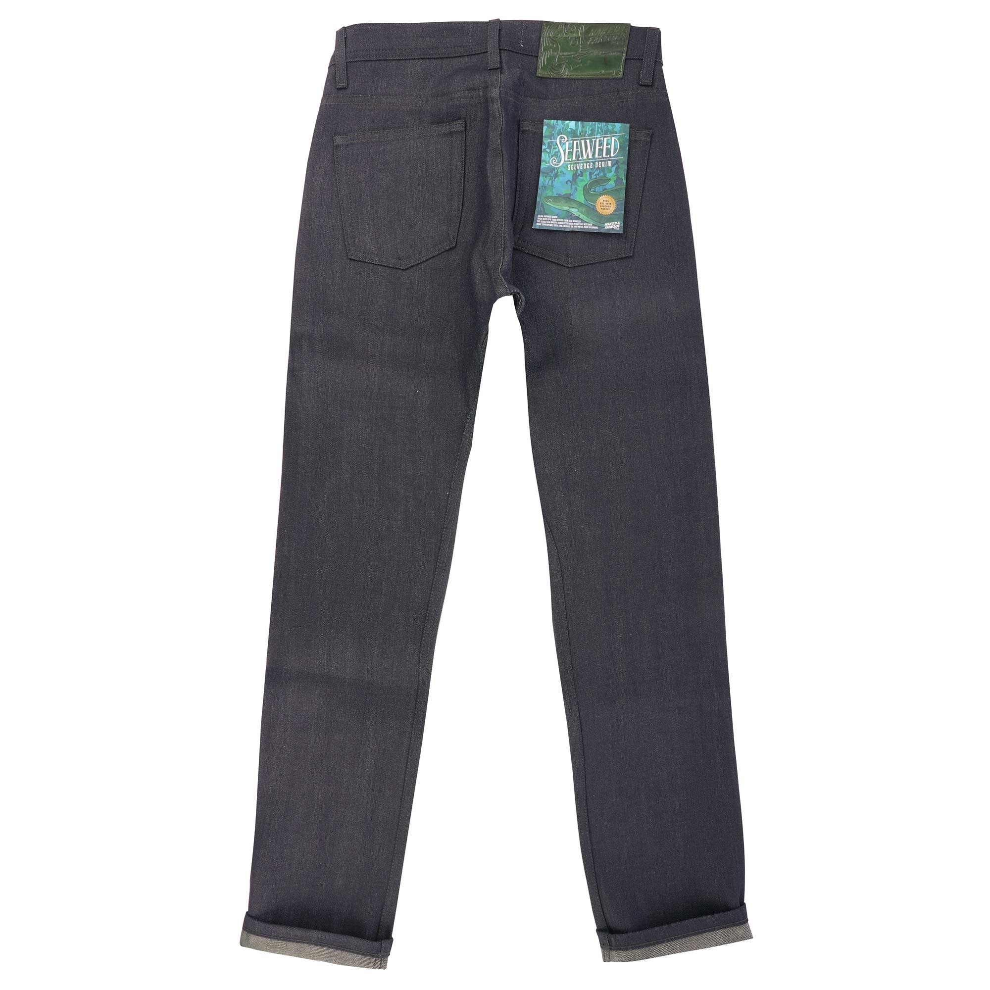 Naked and Famous Denim Weird Guy Seaweed Selvedge Denim - Deep Indigo