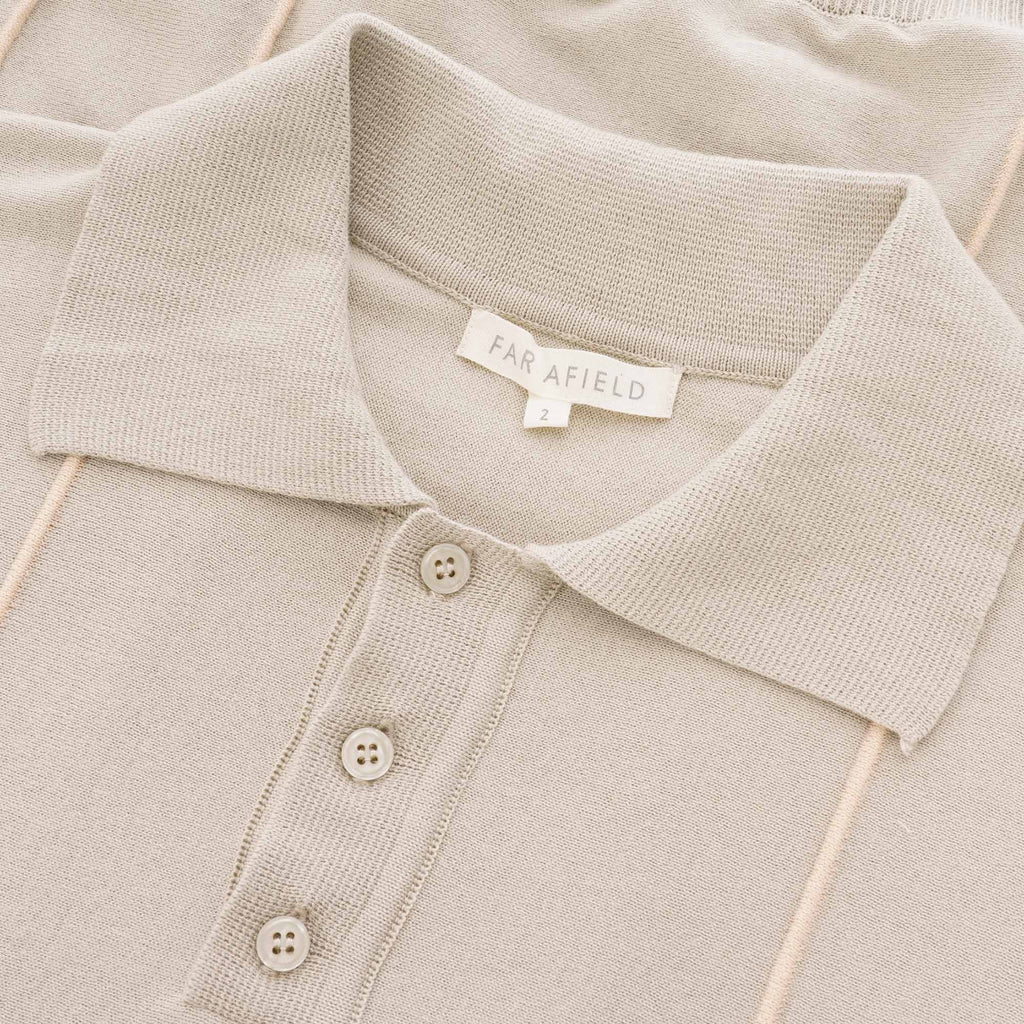 Far Afield Alfaro Polo Shirt - Agate Grey & Biscotti