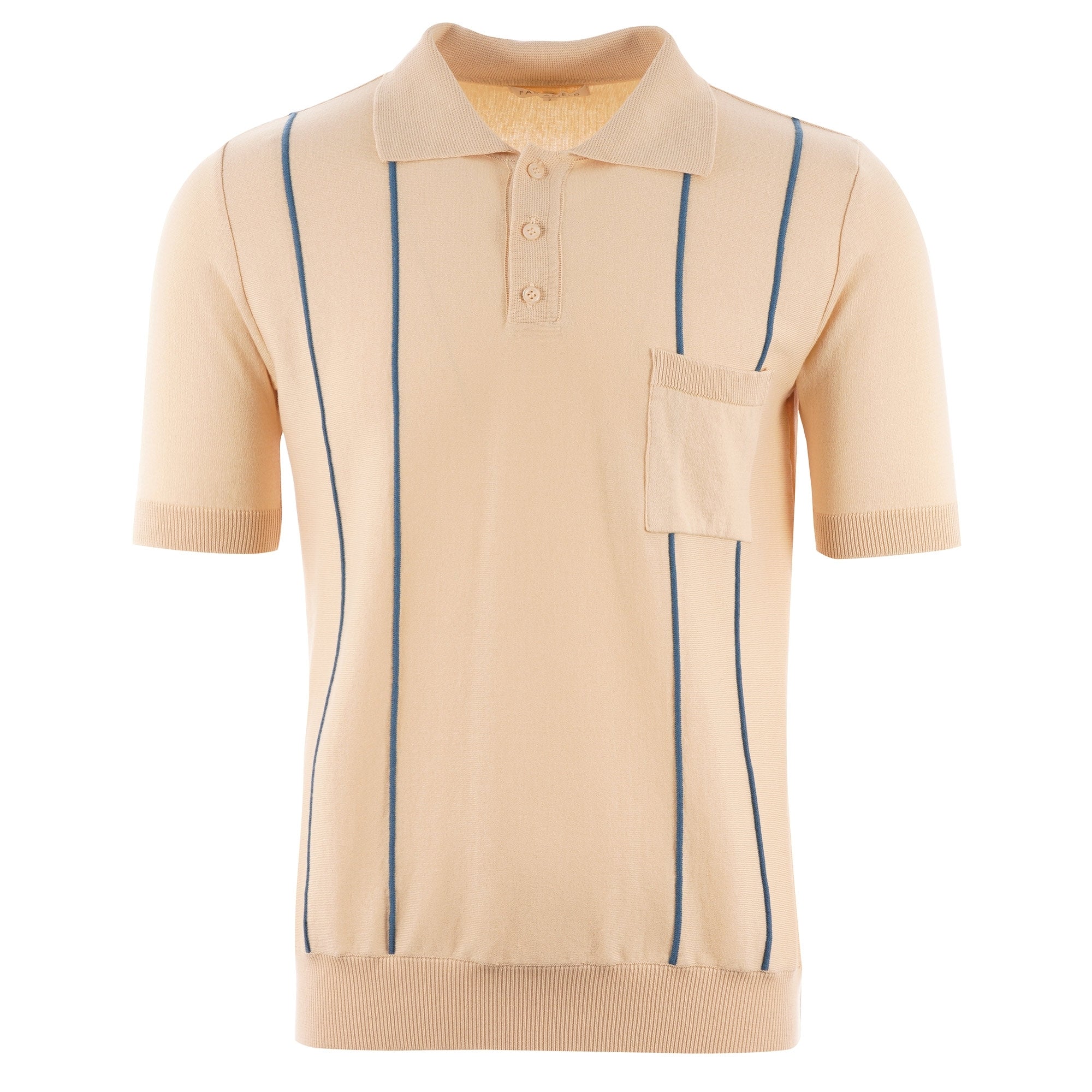 Far Afield Alfaro Polo Shirt - Biscotti & Ensign Blue