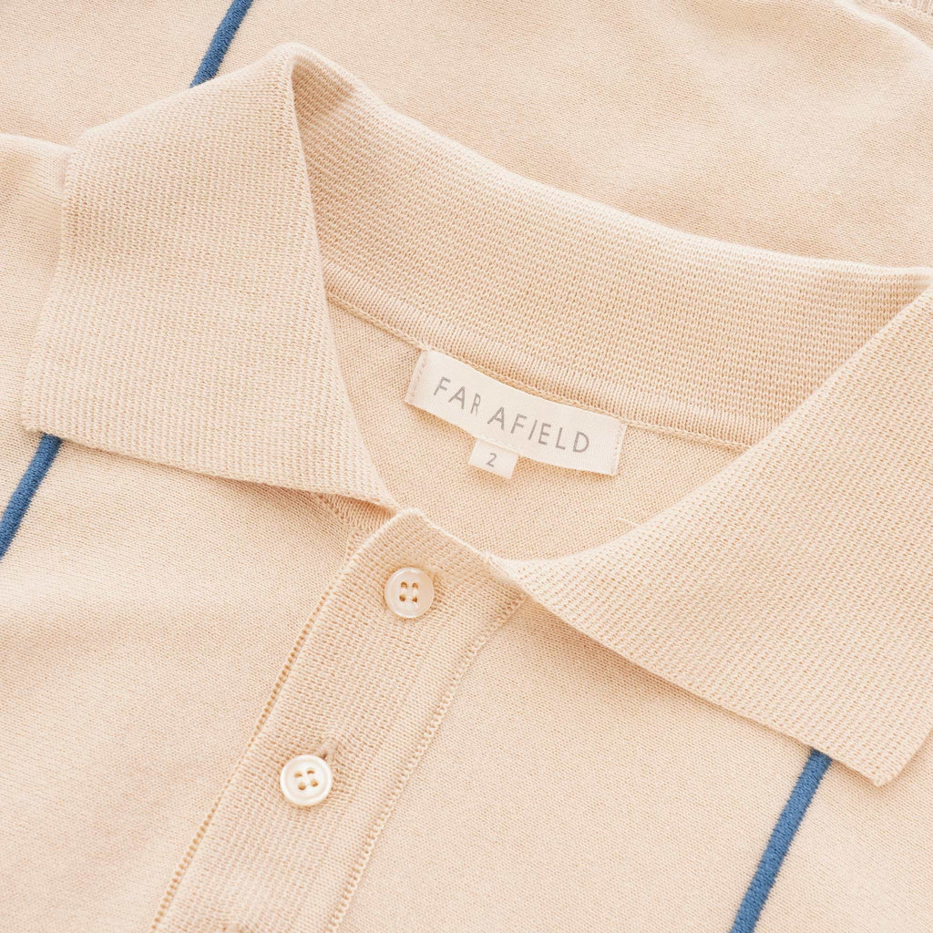 Far Afield Alfaro Polo Shirt - Biscotti & Ensign Blue