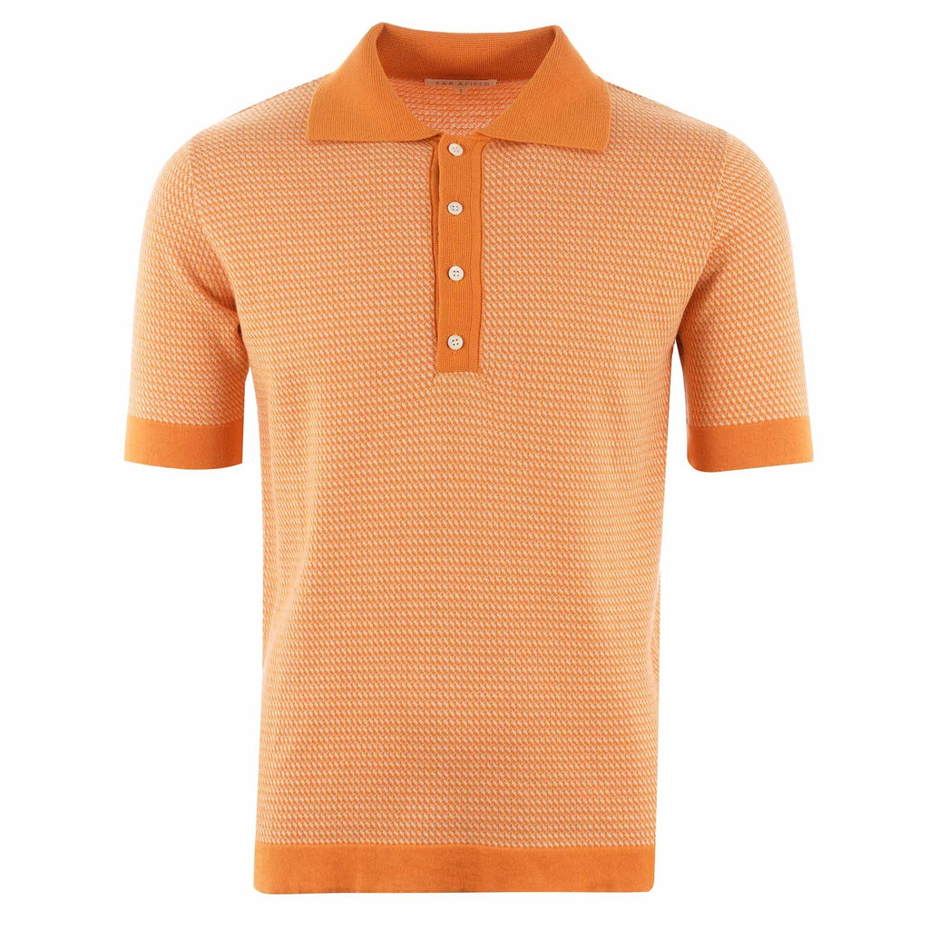 Far Afield Leon Polo Shirt - Nugget & Biscotti