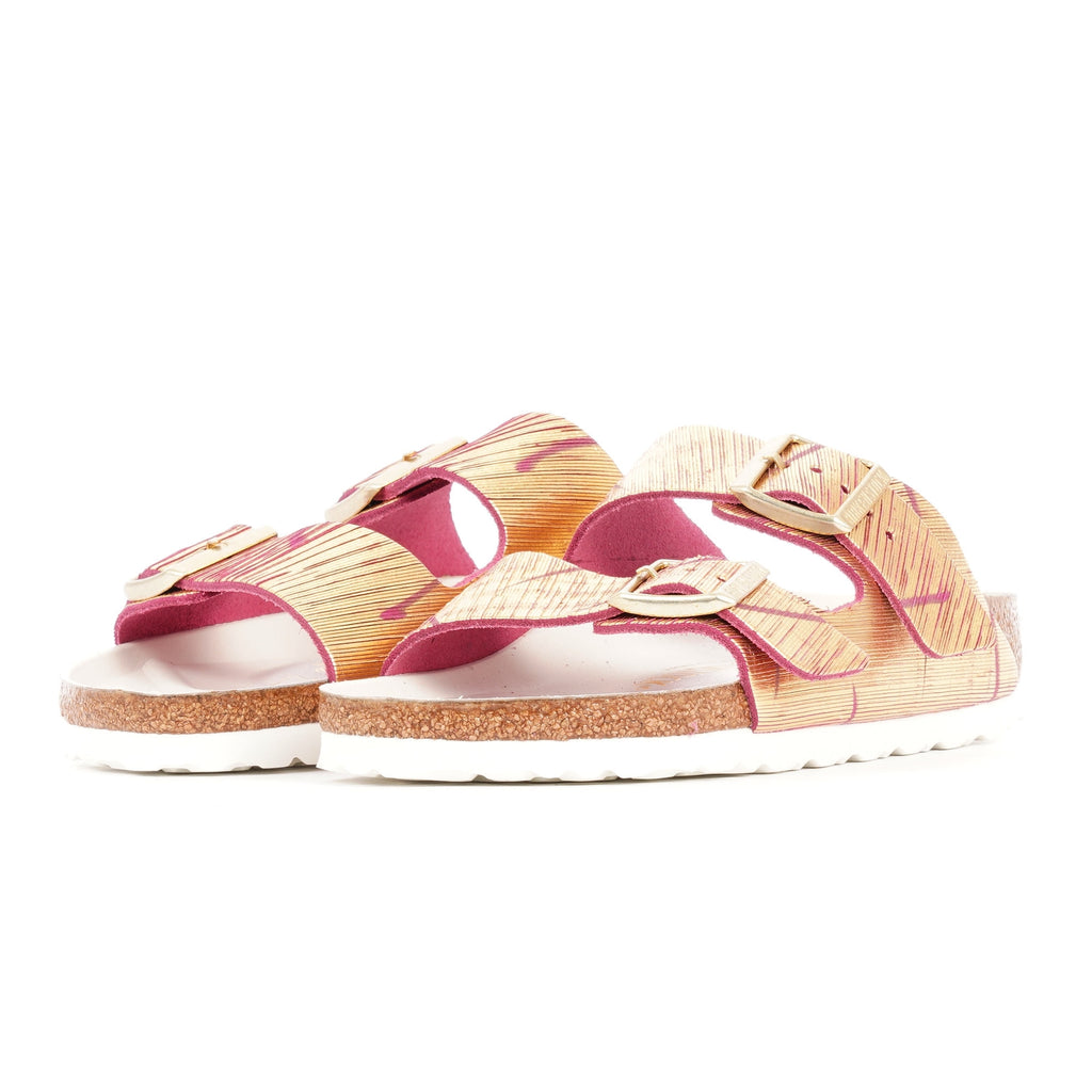 Birkenstock Womens Arizona Rivet Logo Sandals - Metallic Cuts Magenta