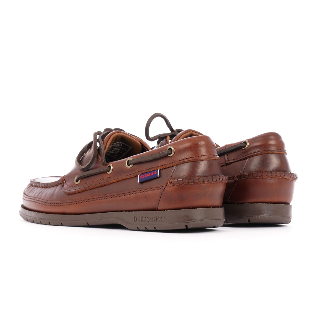 Sebago Schooner Waxed Leather Boat Shoes - Brown