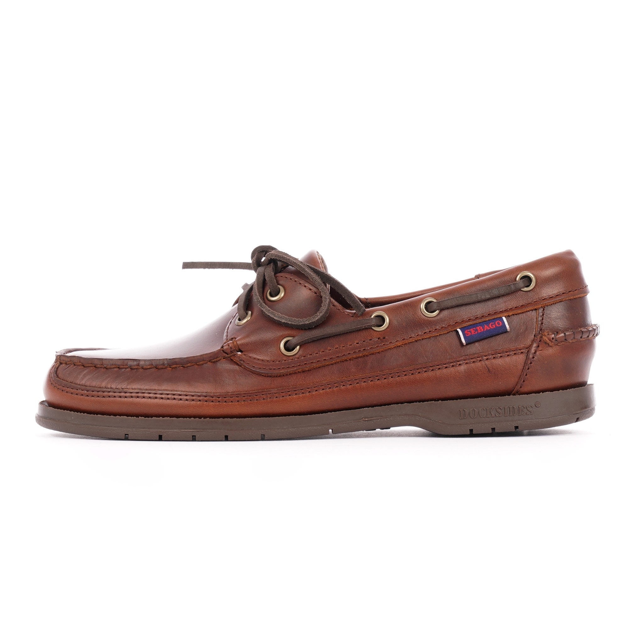 Sebago Schooner Waxed Leather Boat Shoes - Brown