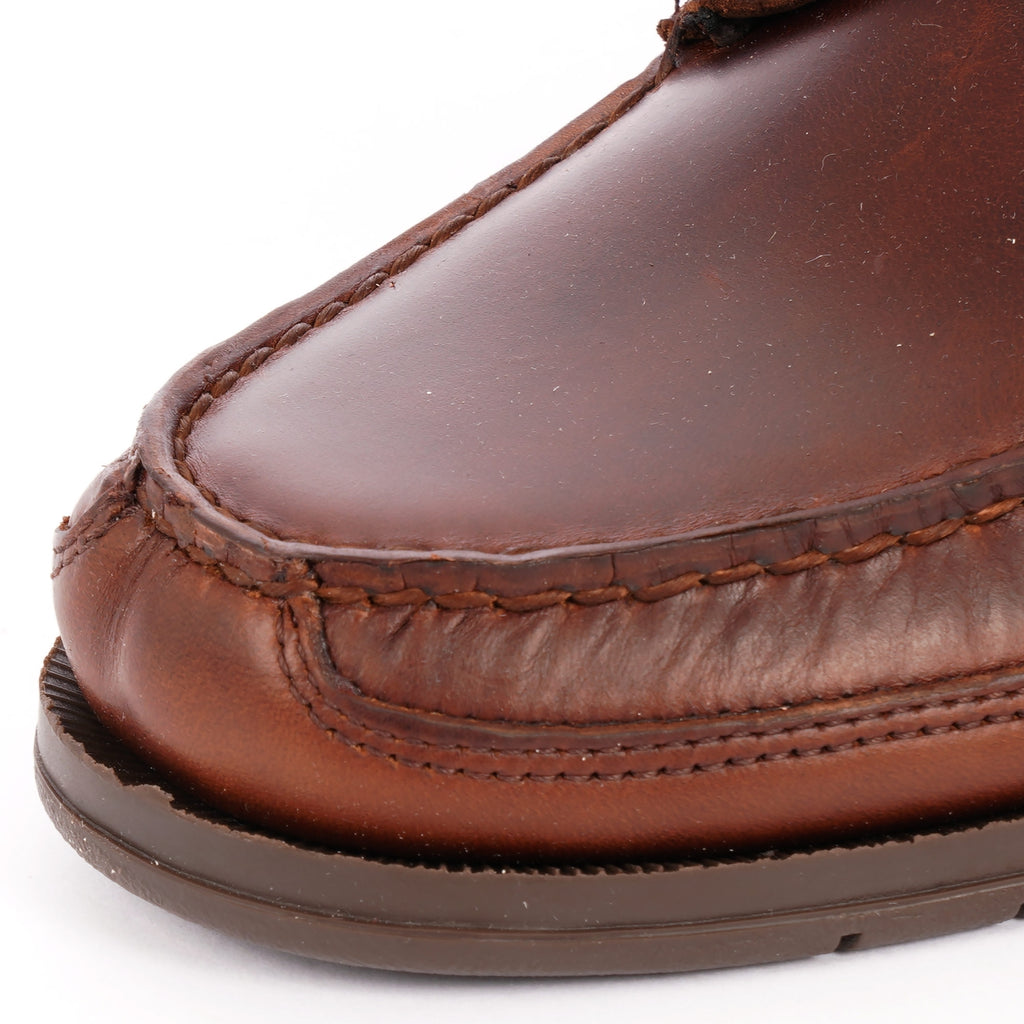 Sebago Schooner Waxed Leather Boat Shoes - Brown