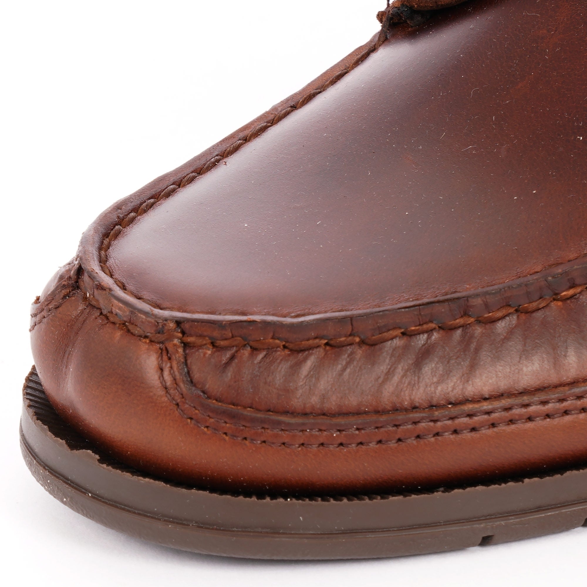 Sebago Schooner Waxed Leather Boat Shoes - Brown