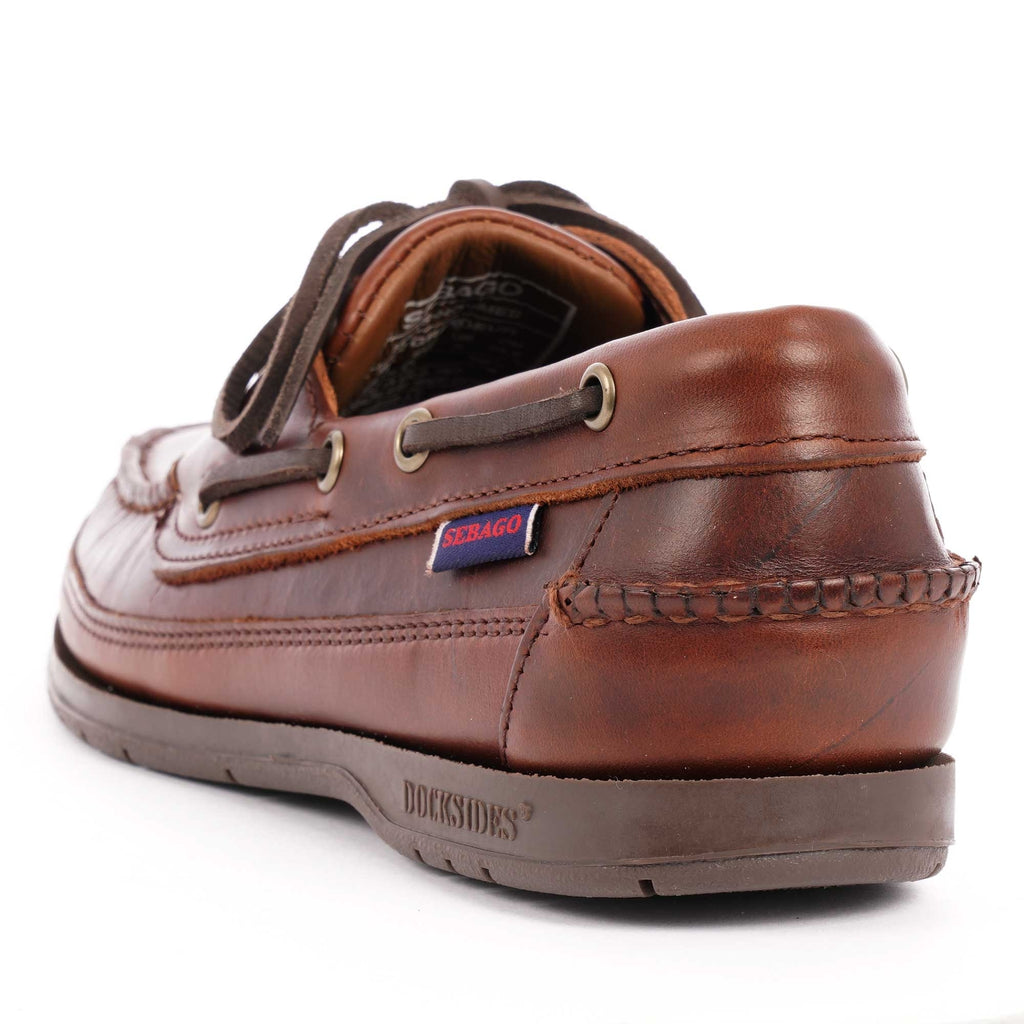 Sebago Schooner Waxed Leather Boat Shoes - Brown