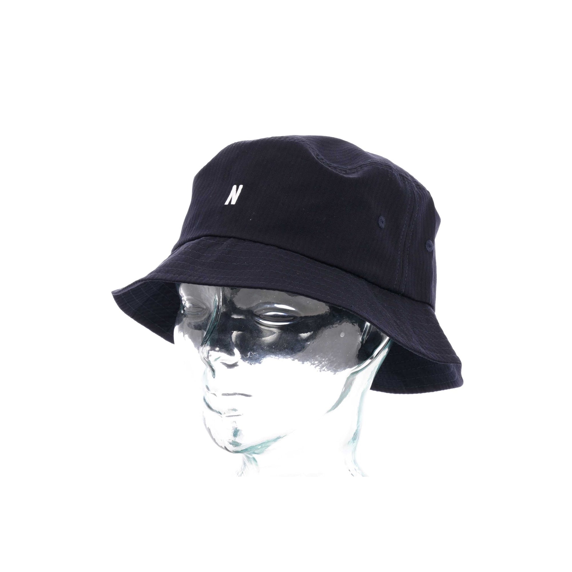 Norse Projects Seersucker Bucket Hat - Navy