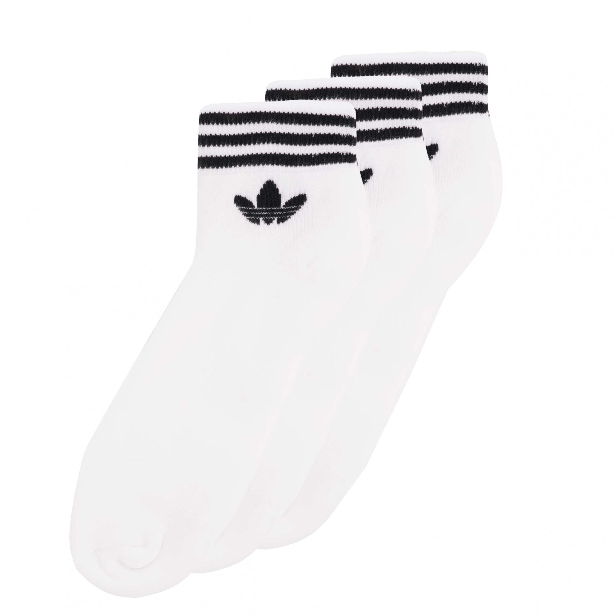 Adidas Originals White Trefoil Ankle Socks - 3PK