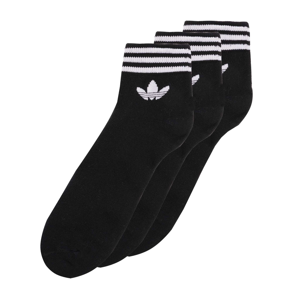 Adidas Originals Black Trefoil Ankle Socks - 3PK