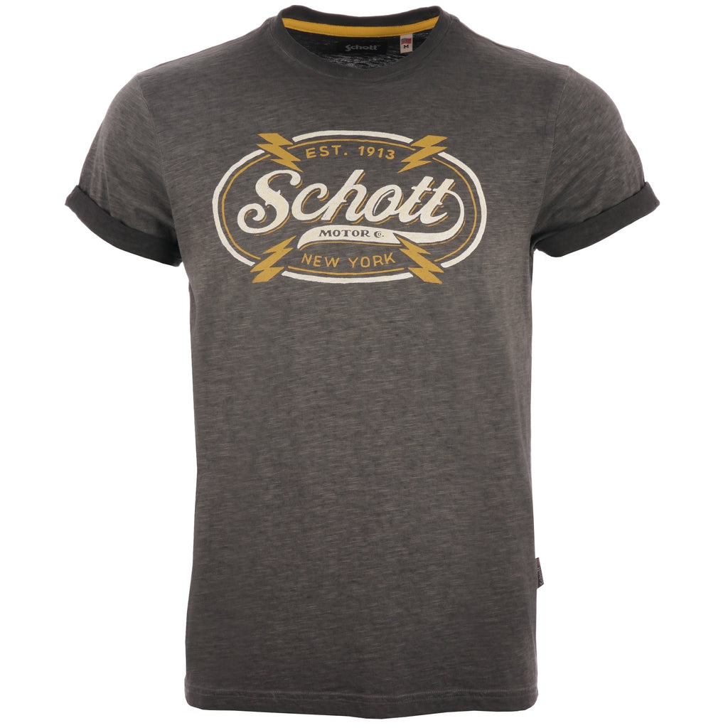 Schott NYC Spirit Biker T-Shirt - Charcoal
