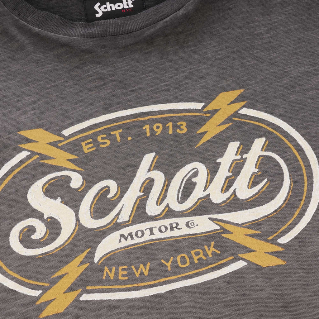 Schott NYC Spirit Biker T-Shirt - Charcoal