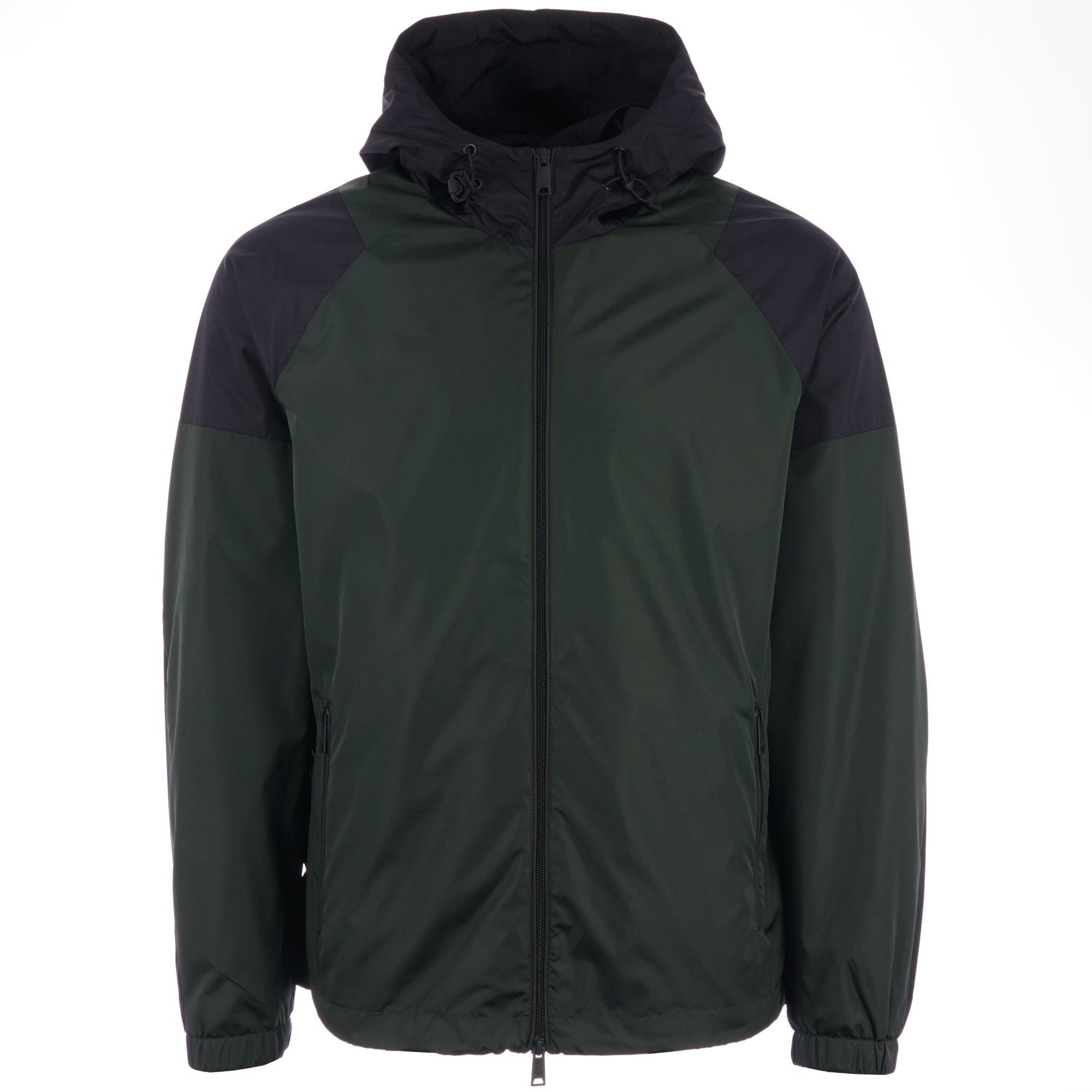 Emporio Armani Colour Block Hooded Anorak - Green & Blue