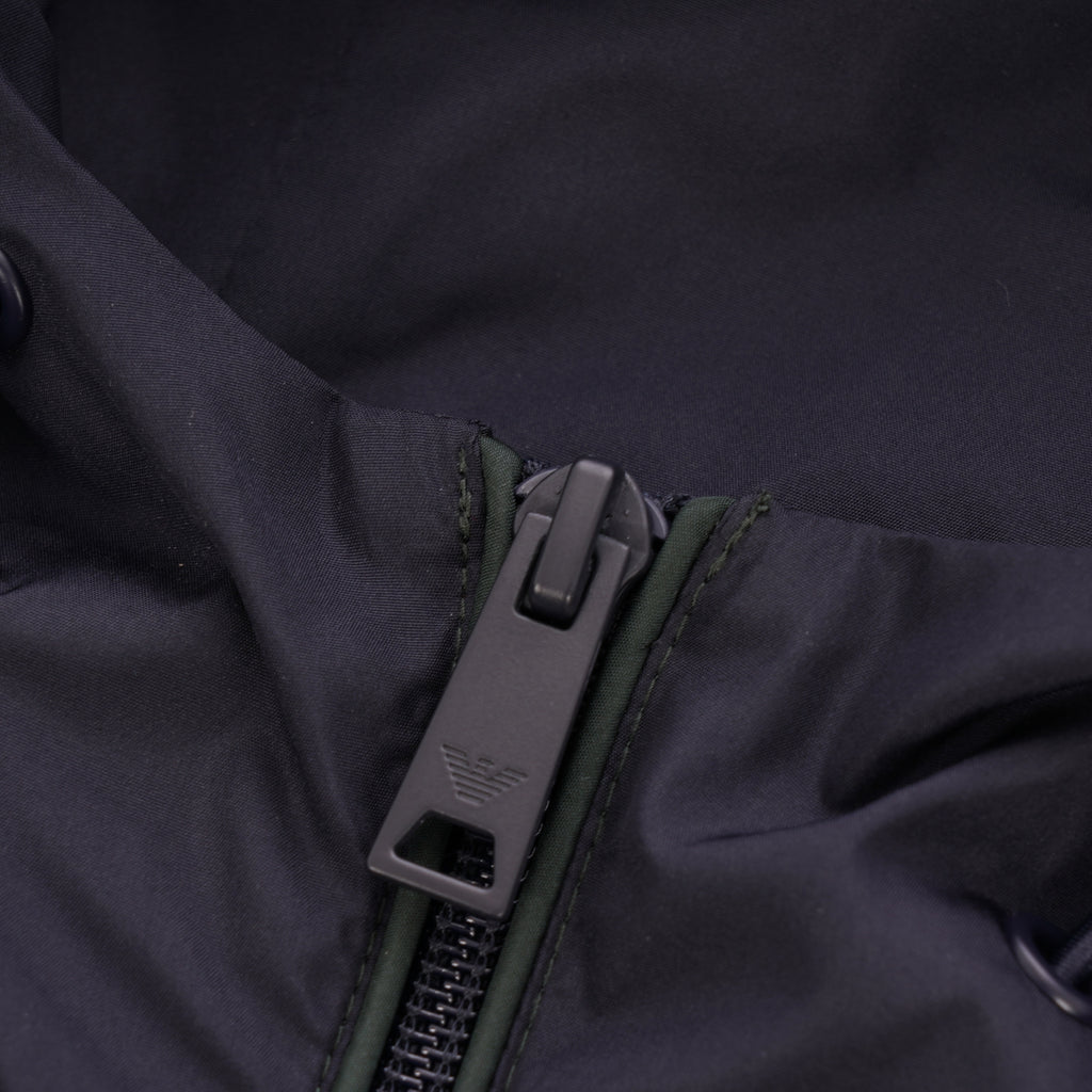 Emporio Armani Colour Block Hooded Anorak - Green & Blue