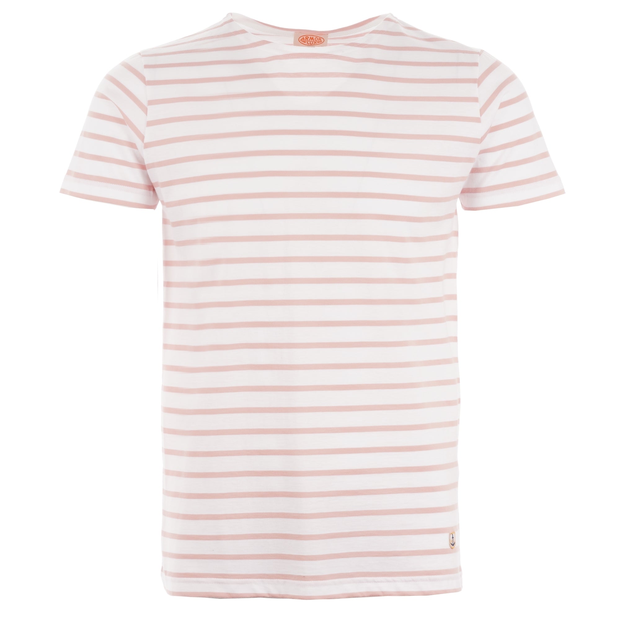 Armor Lux Breton Striped Mariniere T-Shirt - White & Lotus