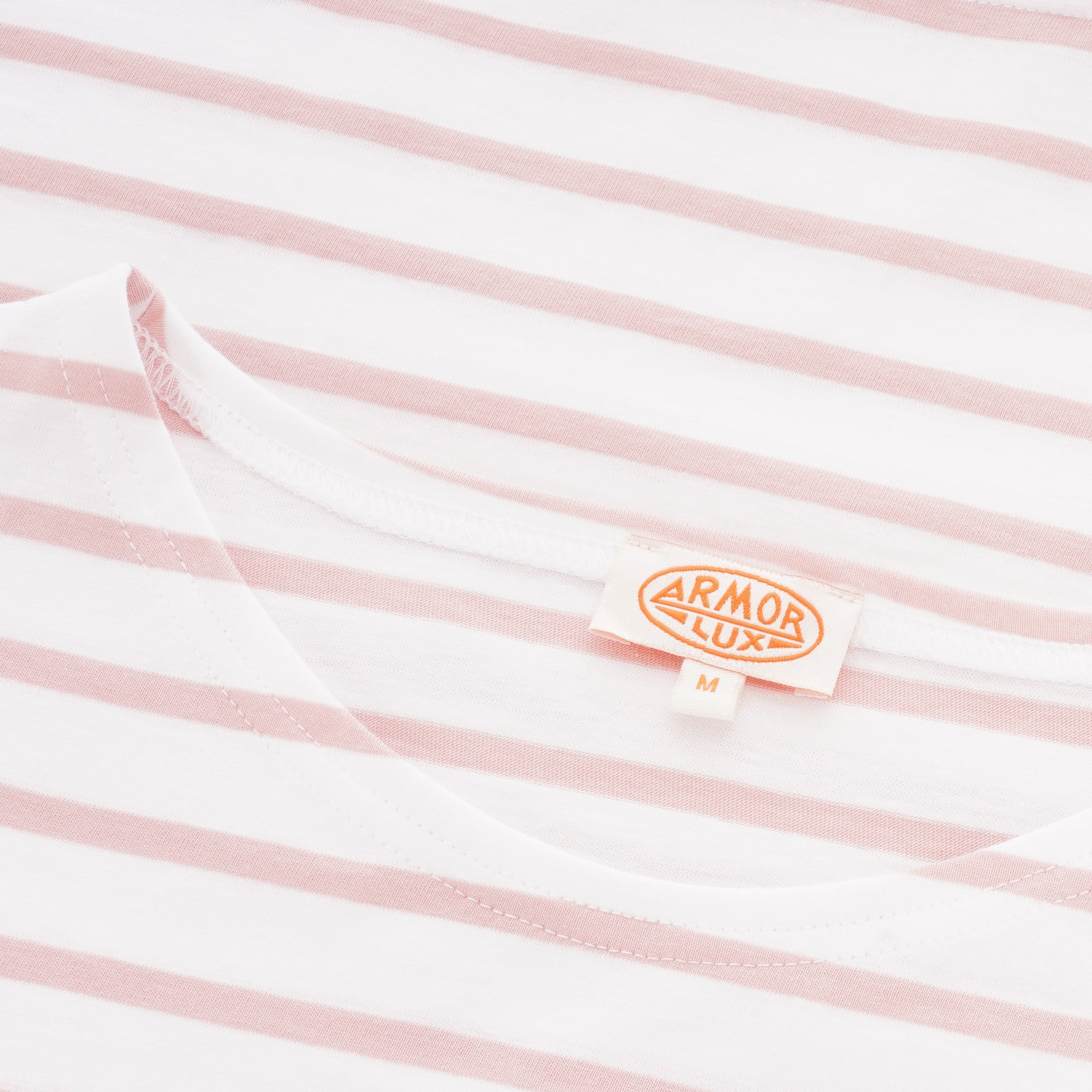 Armor Lux Breton Striped Mariniere T-Shirt - White & Lotus