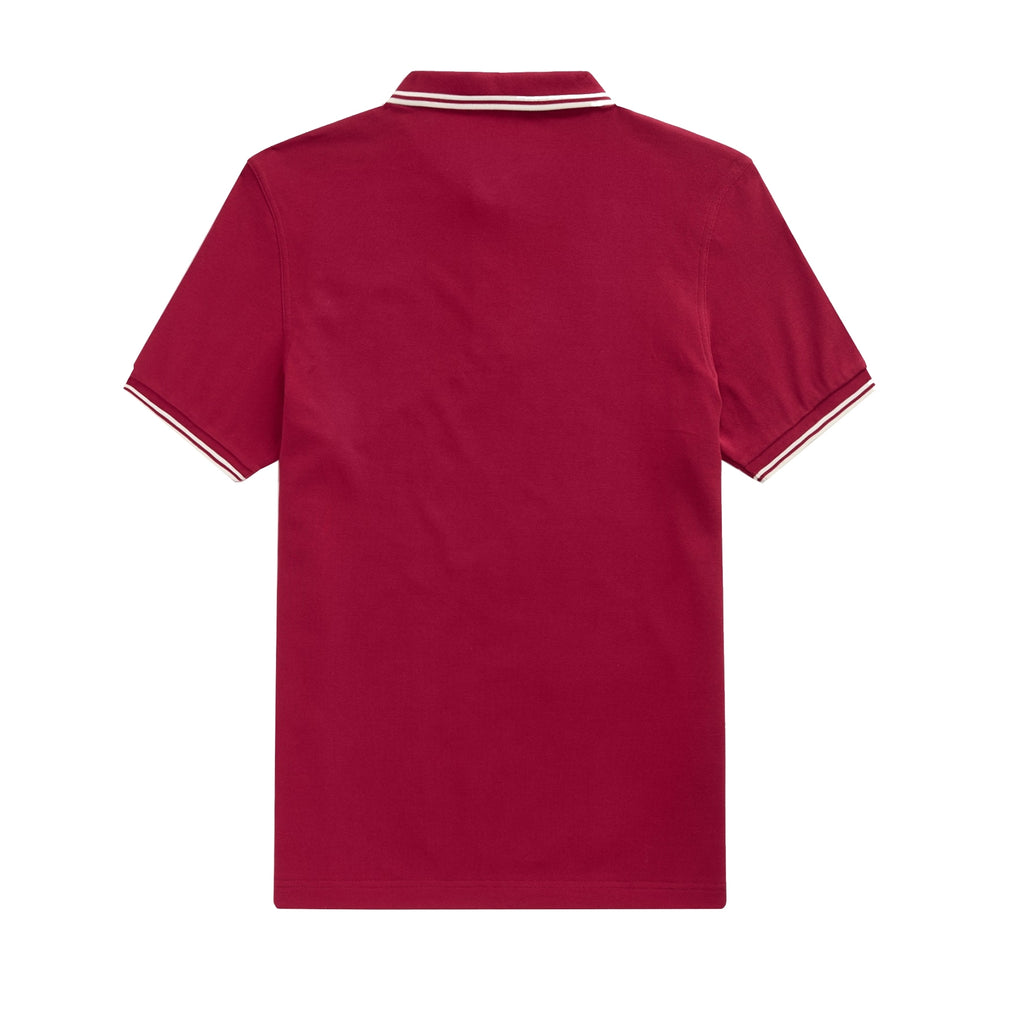 Fred Perry M3600 Twin Tipped Polo Shirt - Claret & Snow White