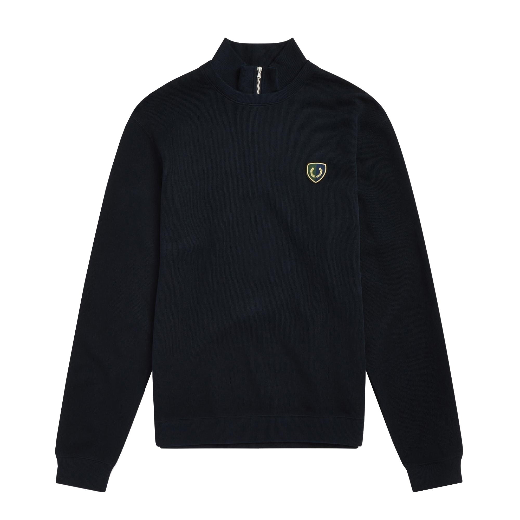 Fred Perry Shield Zip-Neck Sweatshirt - Navy