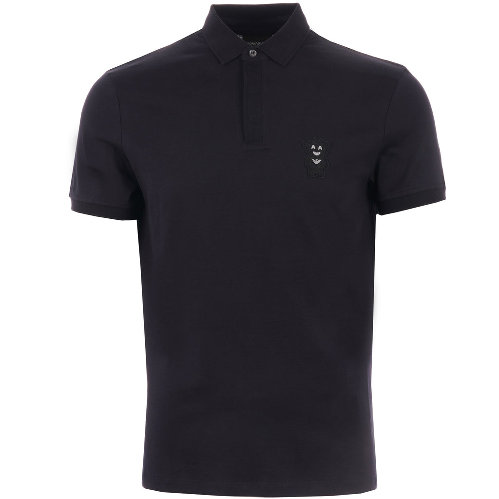 Emporio Armani Manga Bear Patch Polo Shirt - Navy