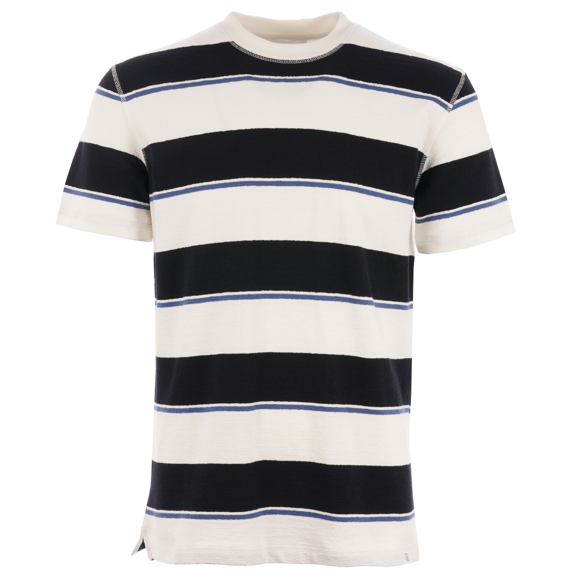 Norse Projects Johannes Textured Stripe T-Shirt - Dark Navy