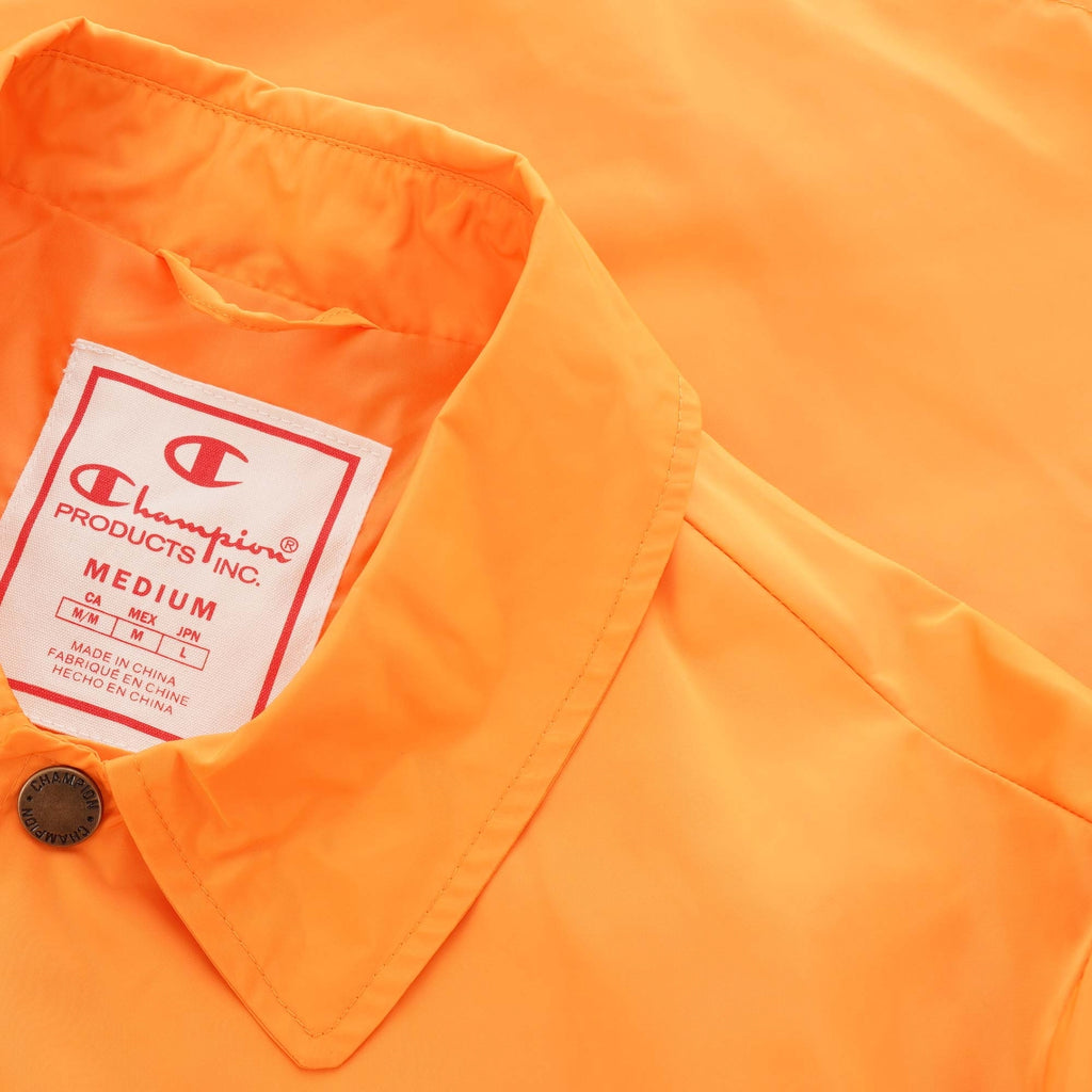 Champion Script Logo Satin Coach Jacket - Orange