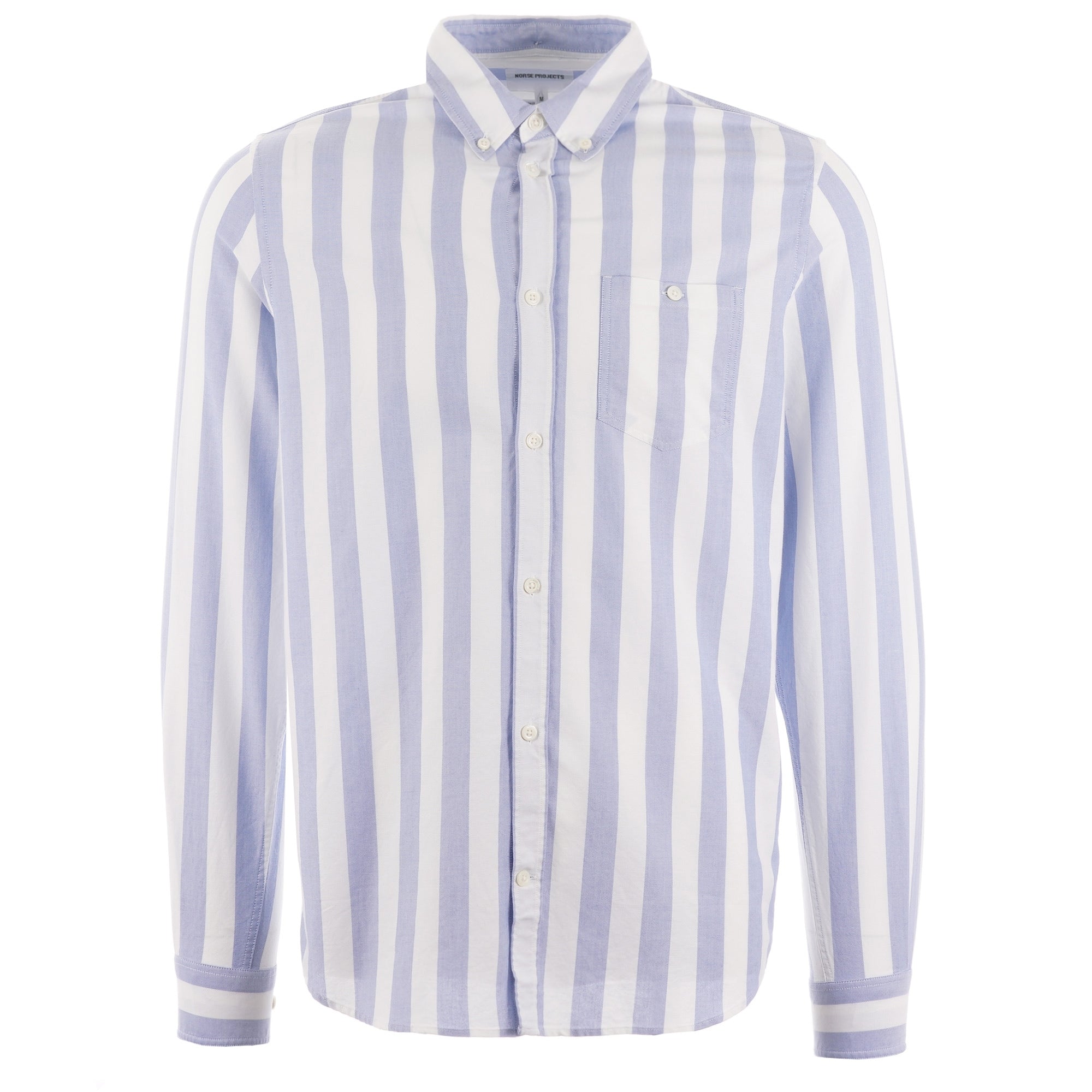 Norse Projects Anton Oxford Shirt - Pale Blue Wide Stripe