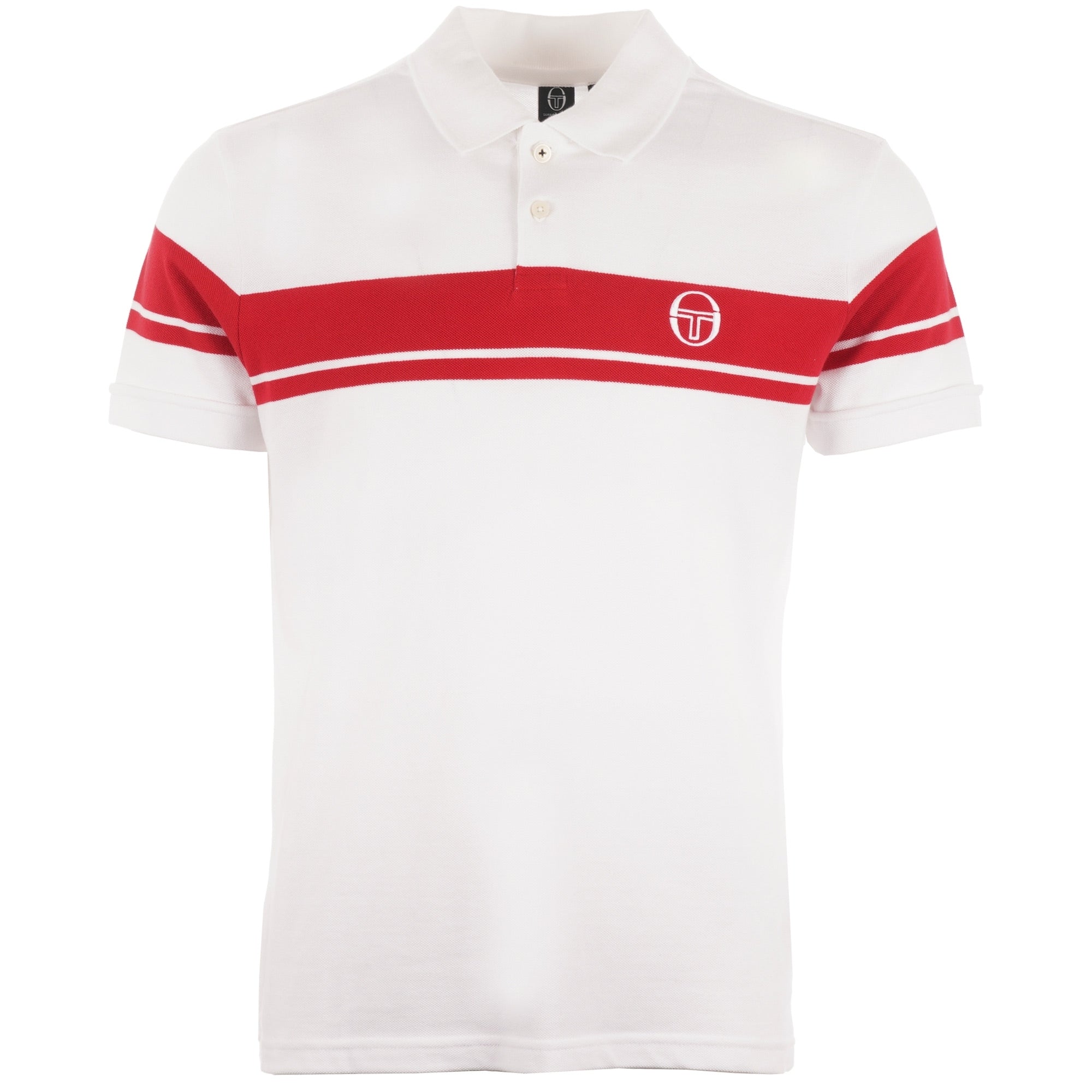 Sergio Tacchini Young Line Archive Polo Shirt - White & Red