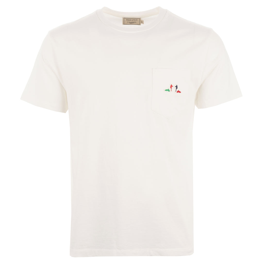 Maison Kitsune Resting Fox Patch T-Shirt - Ecru