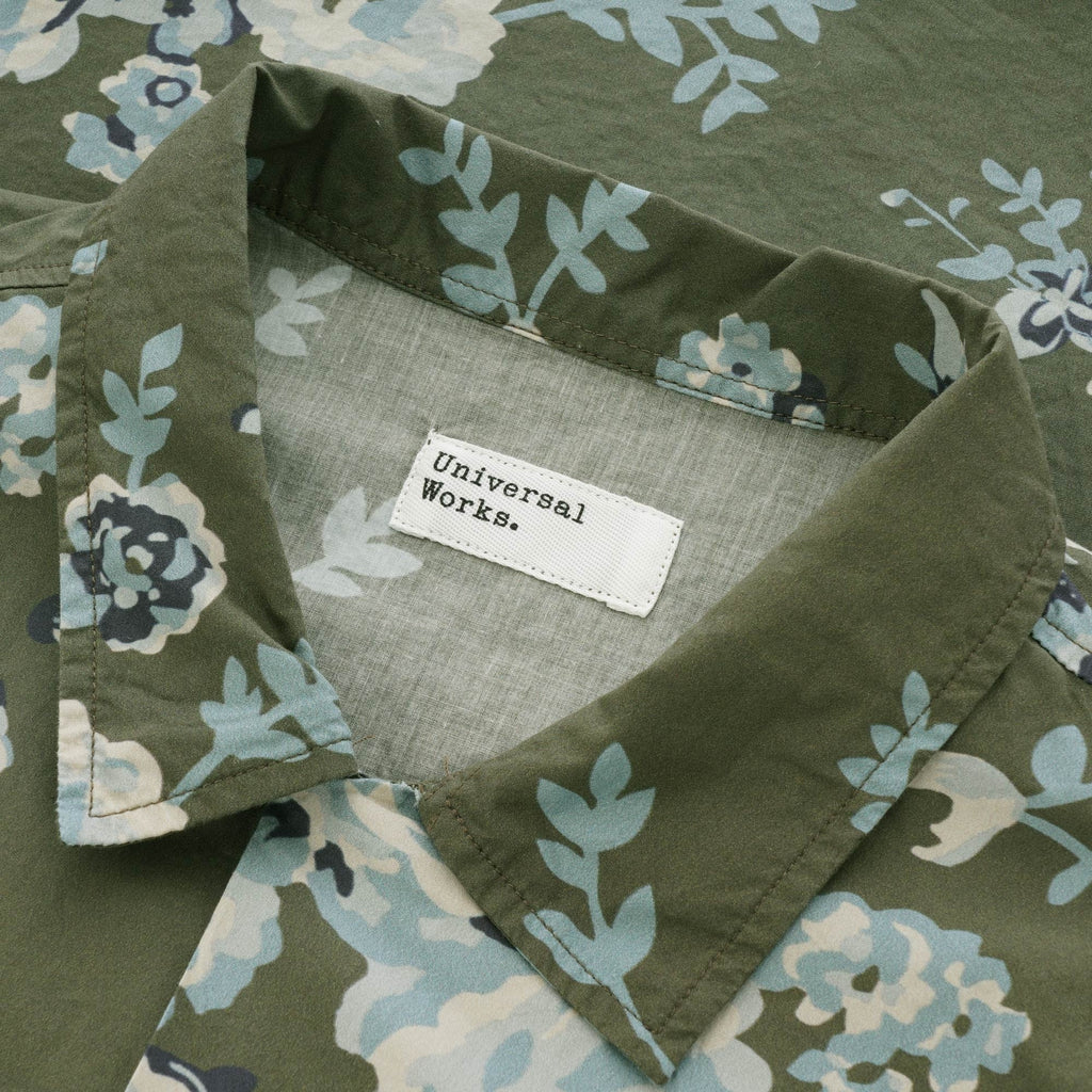 Universal Works Road Shirt - Olive Flower Poplin