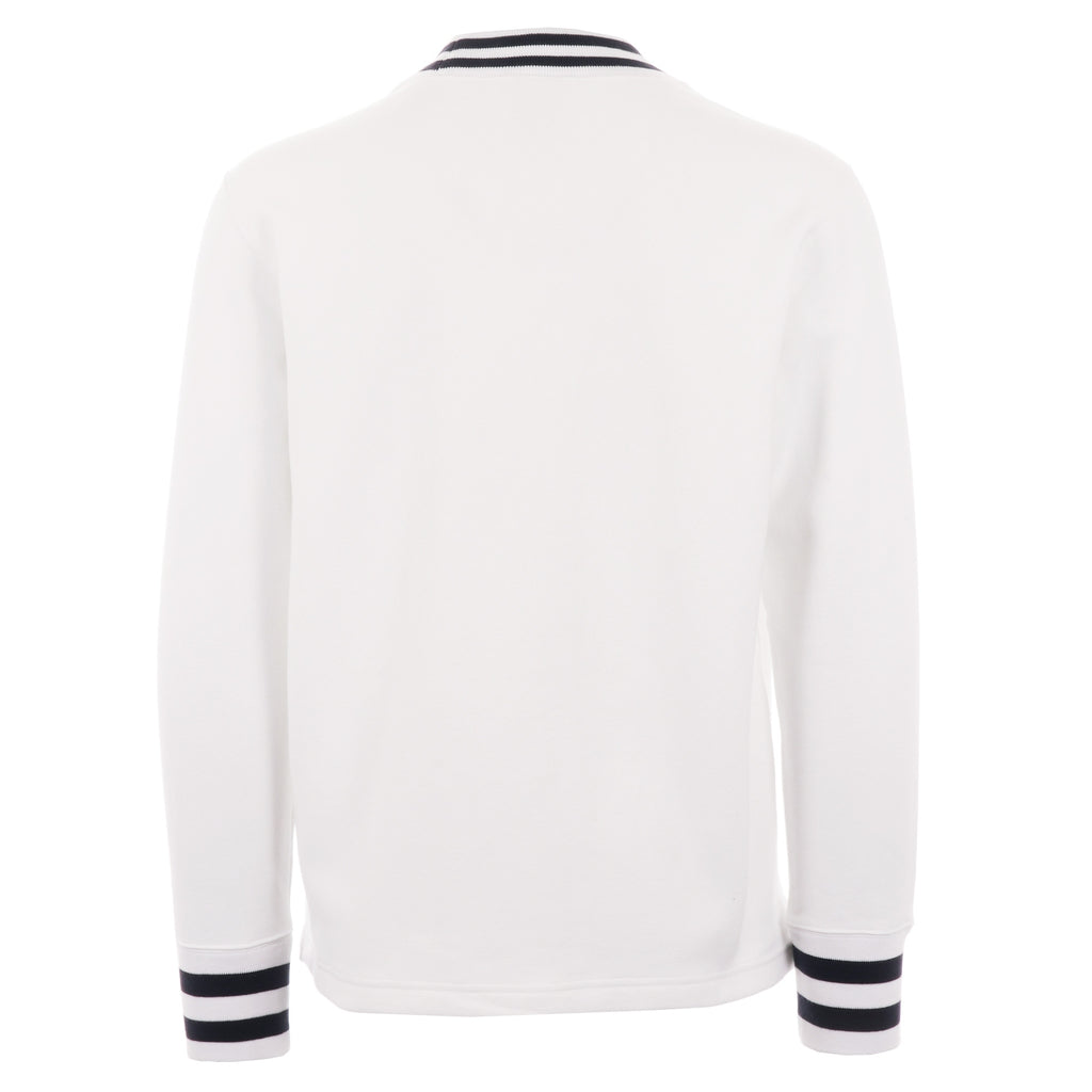 Champion Reverse Weave Striped Rib Sweatshirt - White
