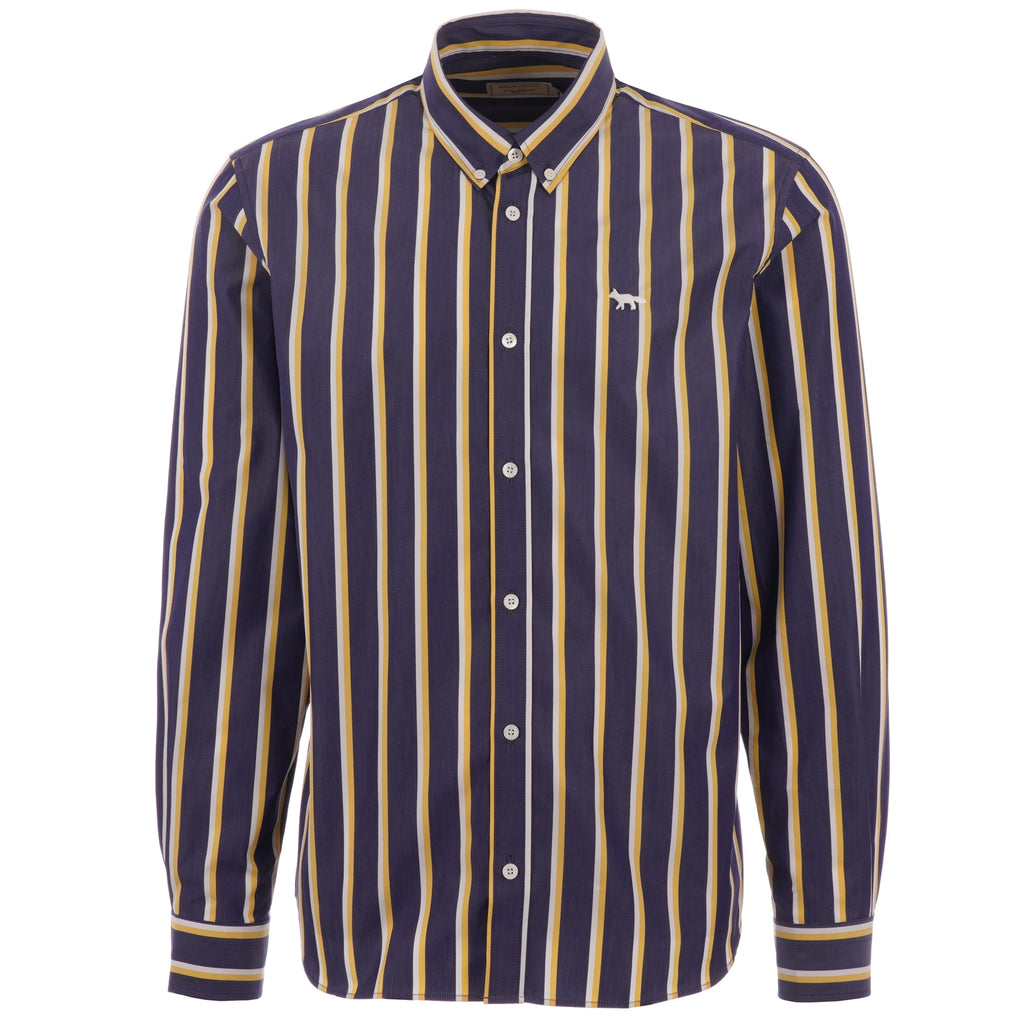 Maison Kitsune Stripes Classic Shirt - Navy
