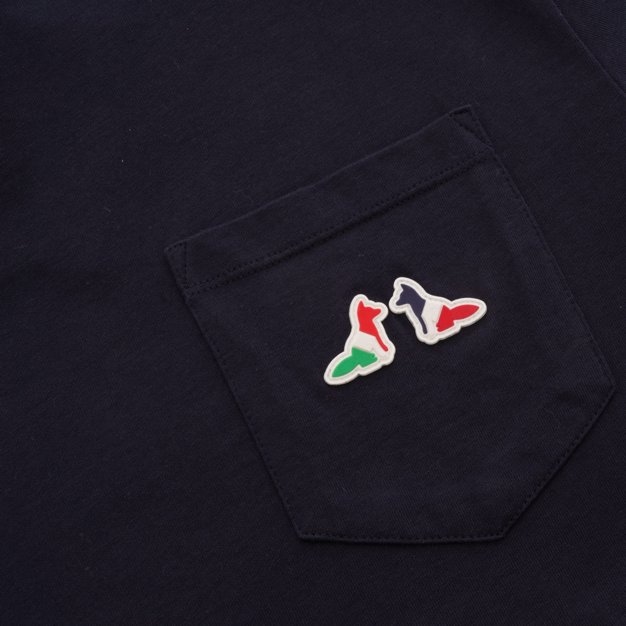 Maison Kitsune Resting Fox Patch T-Shirt - Navy