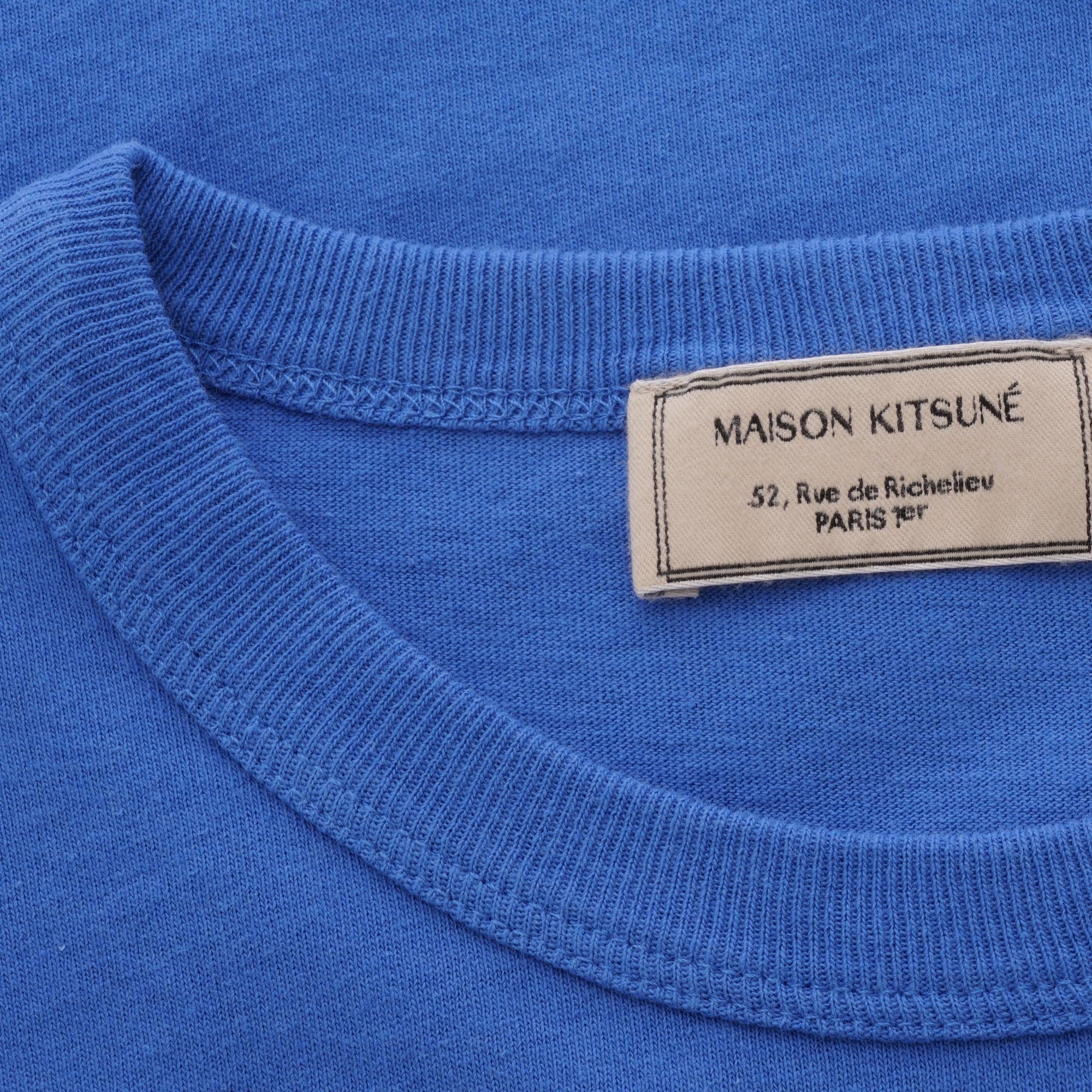Maison Kitsune Fox Head Patch T-Shirt - Blue