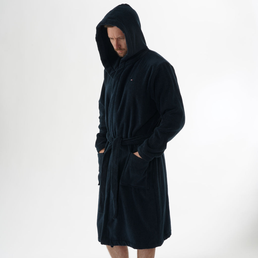 Tommy Hilfiger Cotton Towelling Bathrobe - Navy