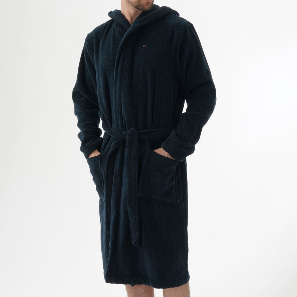Tommy Hilfiger Cotton Towelling Bathrobe - Navy