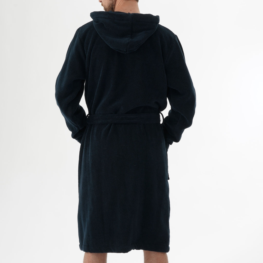 Tommy Hilfiger Cotton Towelling Bathrobe - Navy