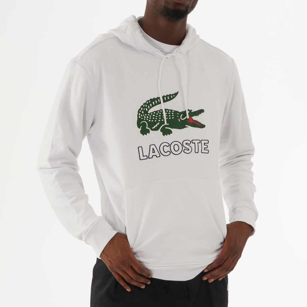 Lacoste Large Logo Hoodie - White