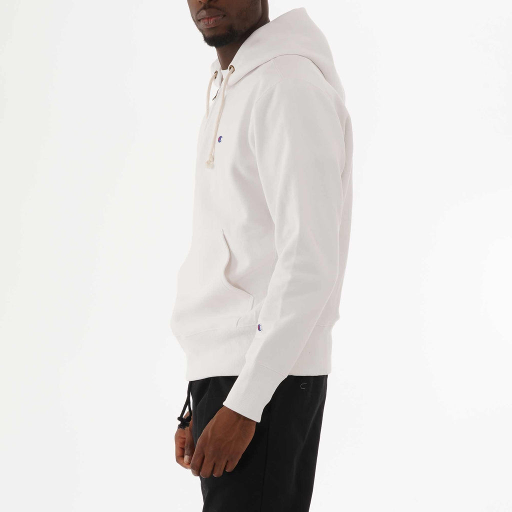 Champion Half Zip Logo Reverse Weave Hoodie - White