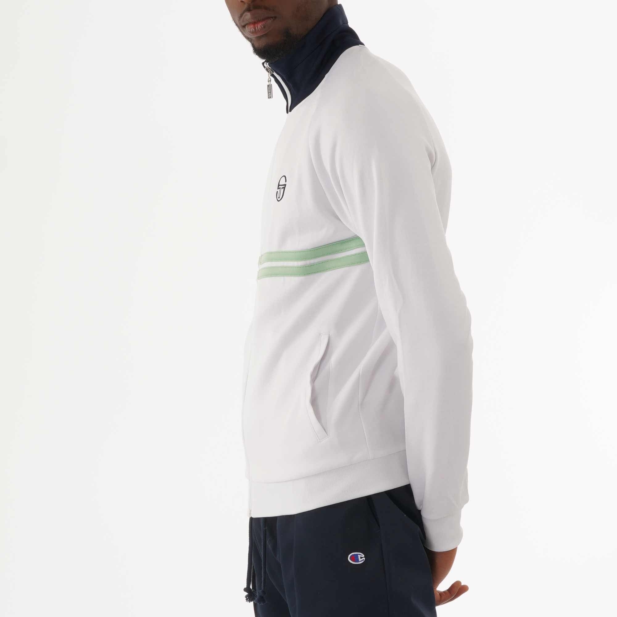 Sergio Tacchini Dallas Track Top - White & Quiet Green