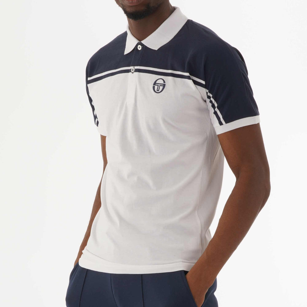 Sergio Tacchini New Young Line Polo Shirt - White & Navy