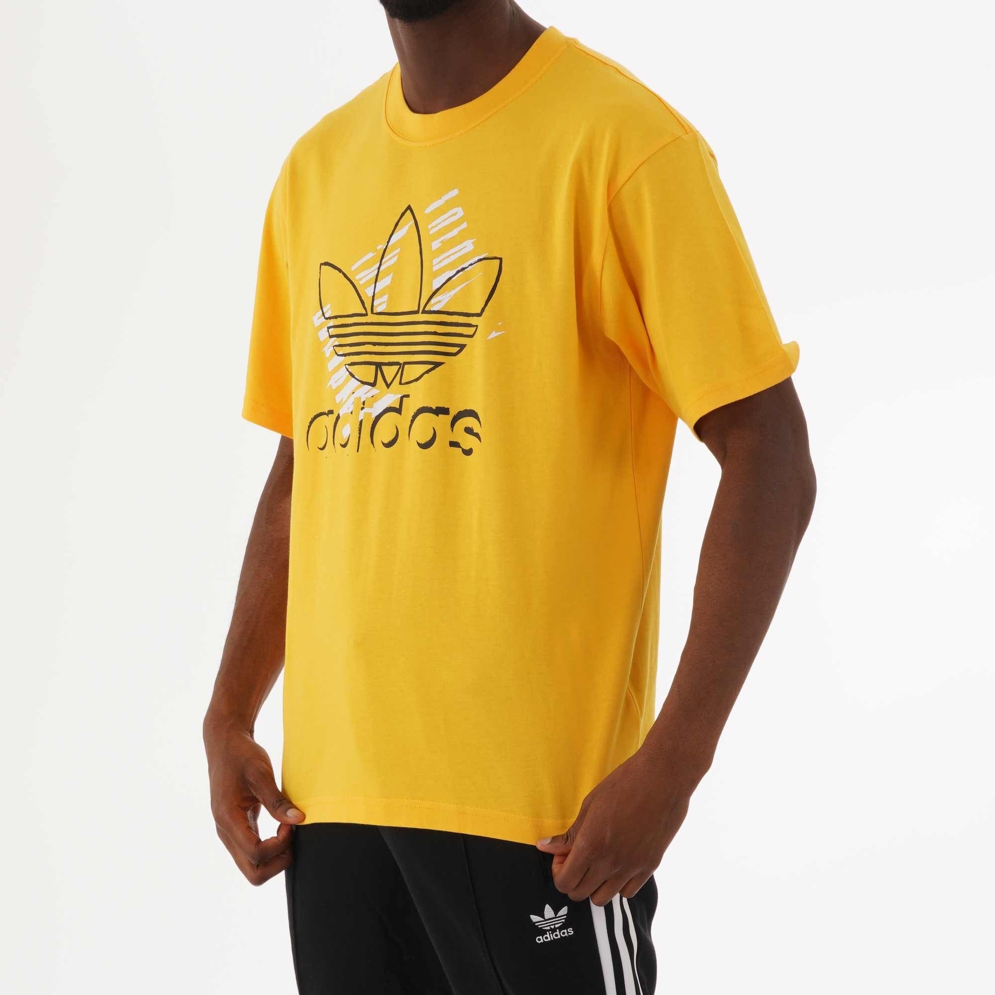 Adidas Originals Trefoil Art T-Shirt - Yellow