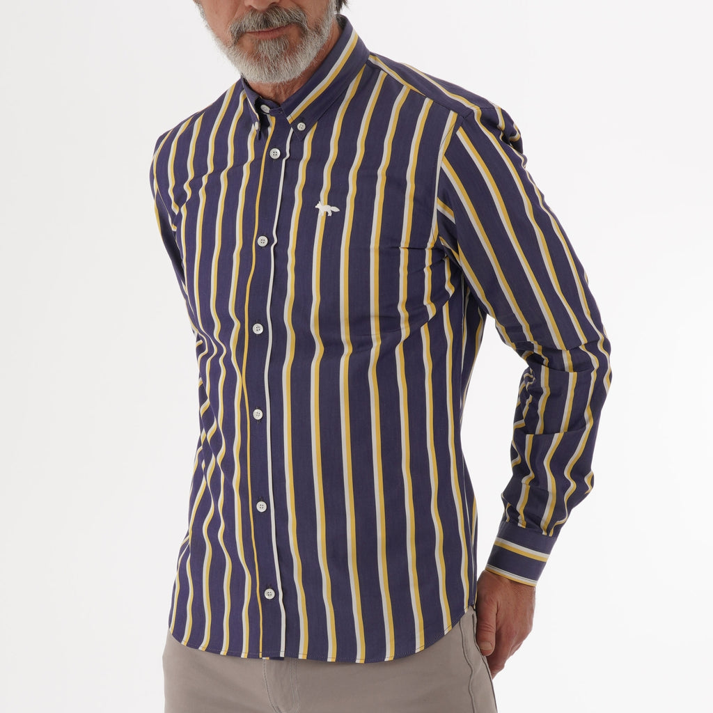 Maison Kitsune Stripes Classic Shirt - Navy