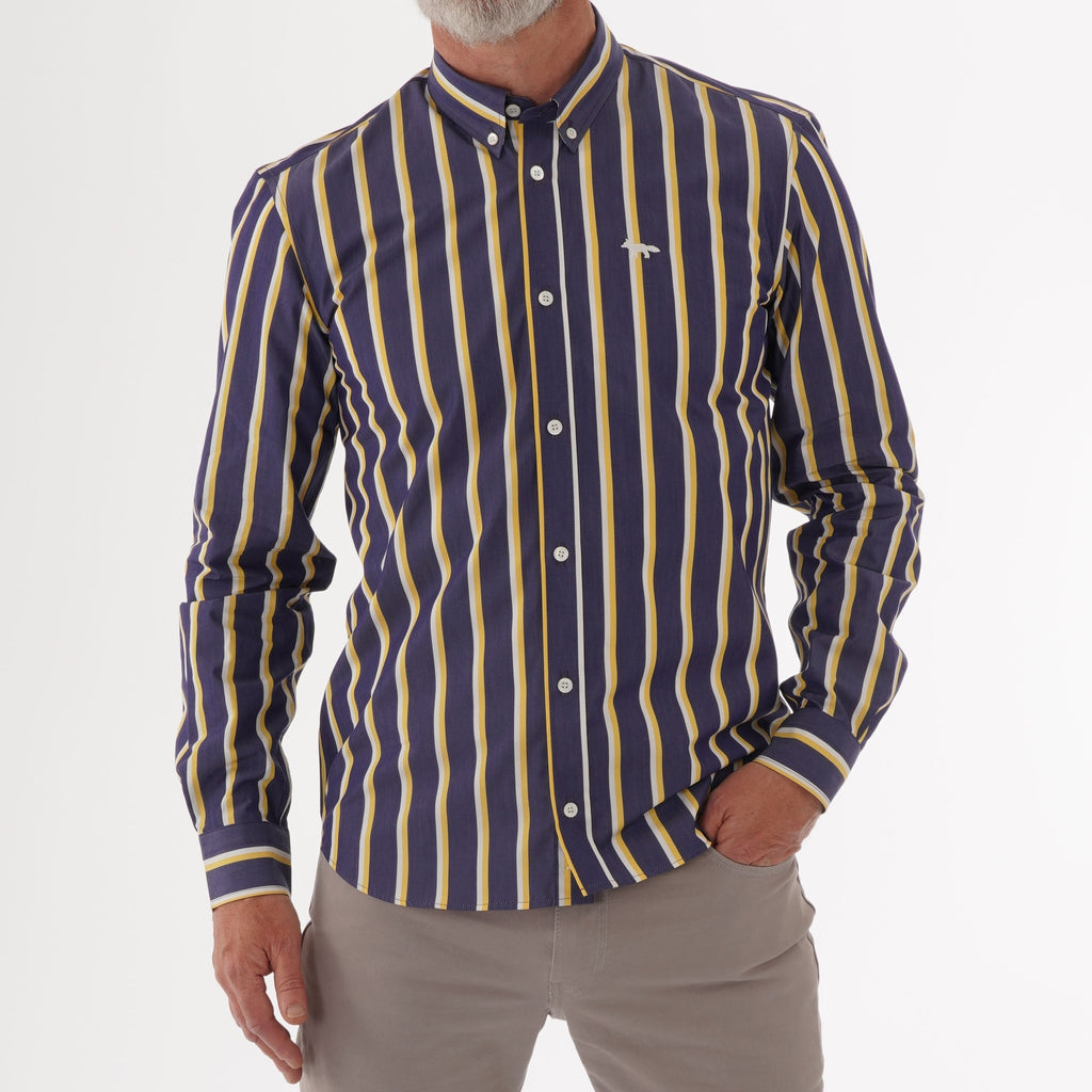 Maison Kitsune Stripes Classic Shirt - Navy