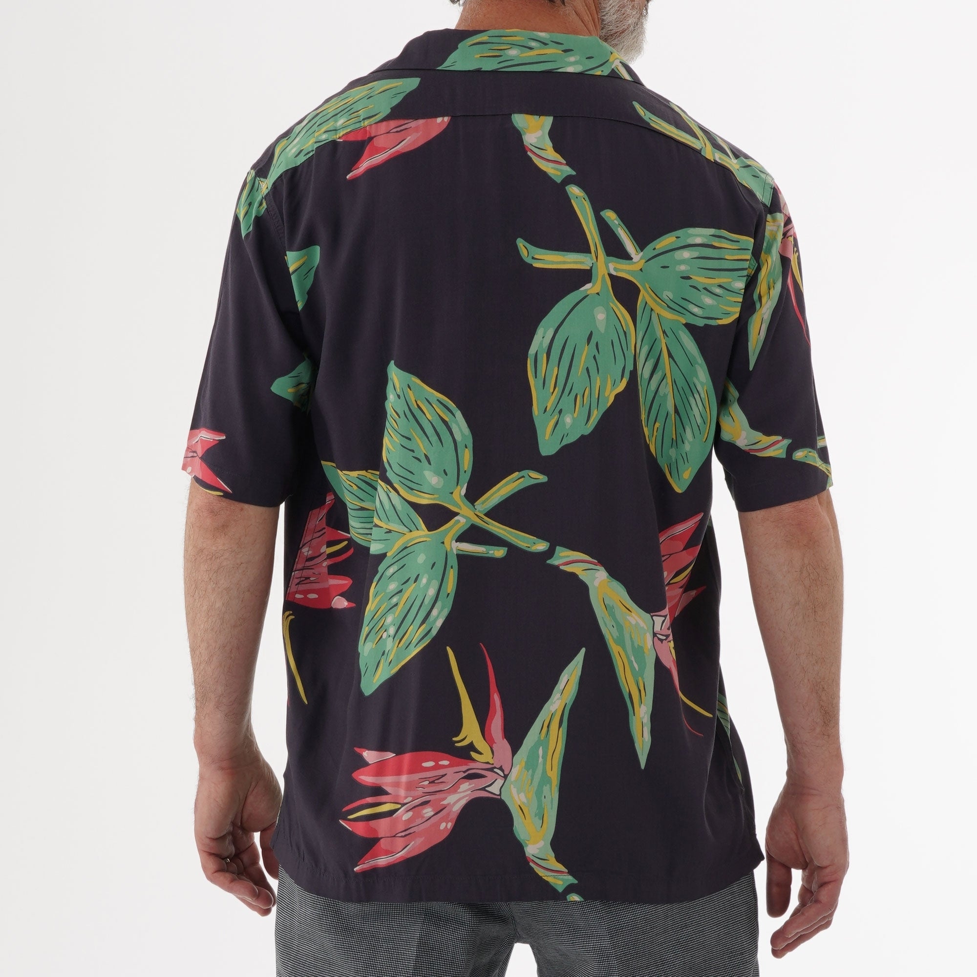 Edwin Resort Shirt - Ebony Birds of Paradise