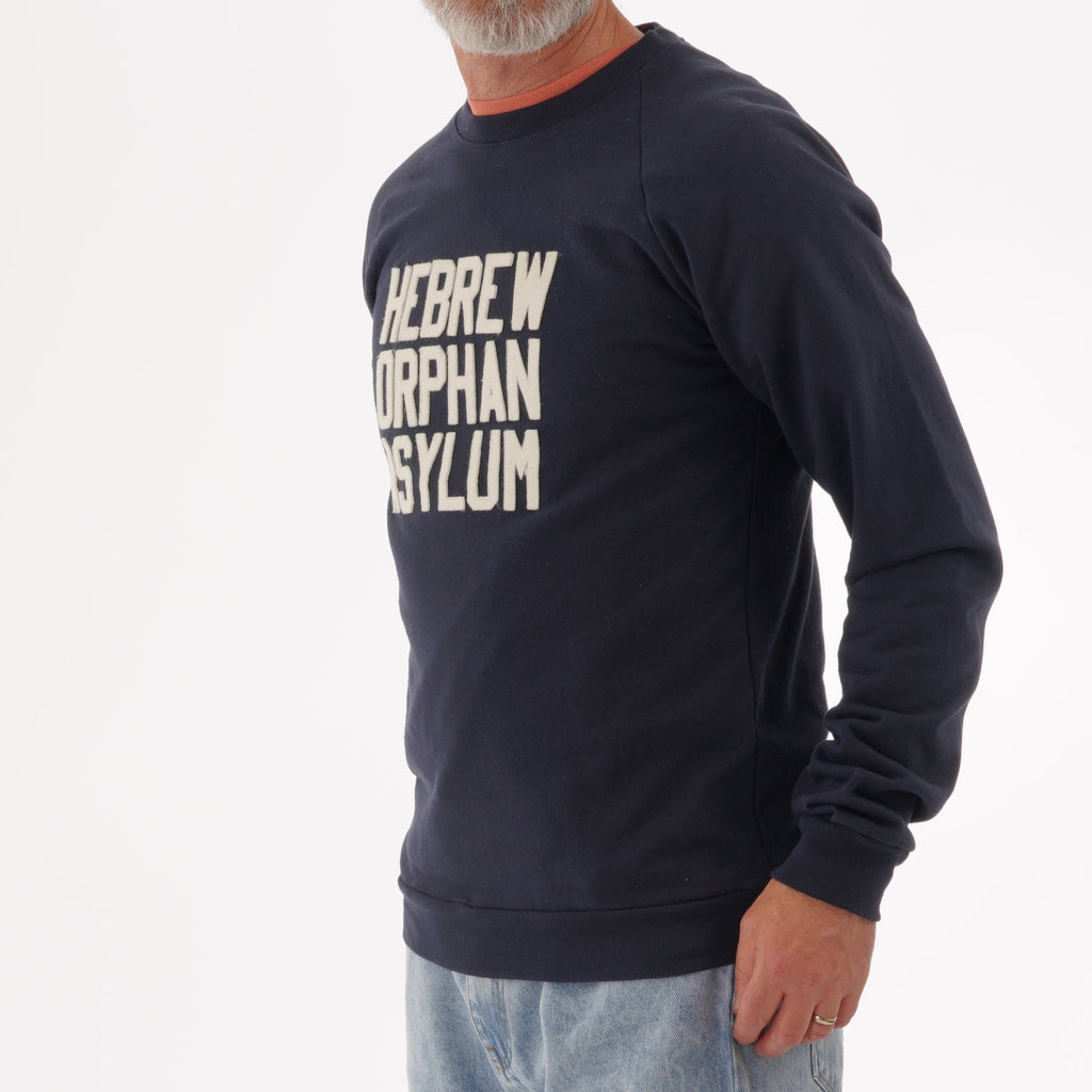 Ebbets Field Flannels Hebrew Orphan Asylum Crew Neck Sweatshirt - Navy