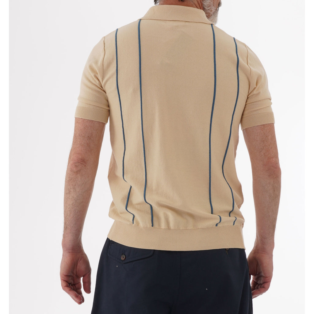 Far Afield Alfaro Polo Shirt - Biscotti & Ensign Blue
